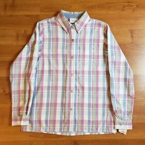 NWT Alfred Dunner Plaid Long Sleeve Button Up